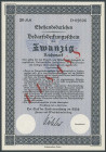 Deutschland Deutsches Reich
Besatzungsausgaben WK II - Allgemein 20 Reichsmark 1941 Ehestandsdarlehen, Bedarfsdeckungsschein über 20 RM, Straßburg, 2...