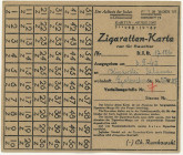 Deutschland Konzentrationslager
Getto Litzmannstadt Zigarettenkarte vom 3.6.1942 mit allen Coupons, in dieser Form sehr selten I