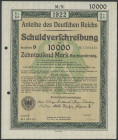 Lot
 Konvolut aus Anleihen des Deutschen Reichs von 1922 (3 x 1000 DM, 8 x 2000 DM, 3 x 5000 DM, 9 x 10.000 DM), überwiegend mit fortlaufenden Nummer...