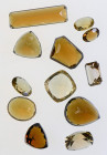 Mineralien
 12 Champagner Quarze in unterschiedlichen Schliffen, insgesamt ca. 64 ct.
