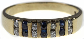 Saphir Brillant Ring, lt. Kundenangabe Brillant mit 0,24 ct., .585 3.82 g.