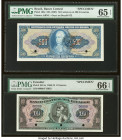Brazil Banco Central Do Brasil 50 Centavos on 500 Cruzeiros ND (1967) Pick 186s Specimen PMG Gem Uncirculated 65 EPQ; Ecuador Banco Central del Ecuado...