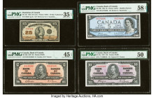 Canada Group Lot of 4 Examples PMG Choice Very Fine 35 EPQ; Choice Extremely Fine 45 EPQ; Choice About Unc 58 EPQ; About Uncirculated 50. 

HID0980124...