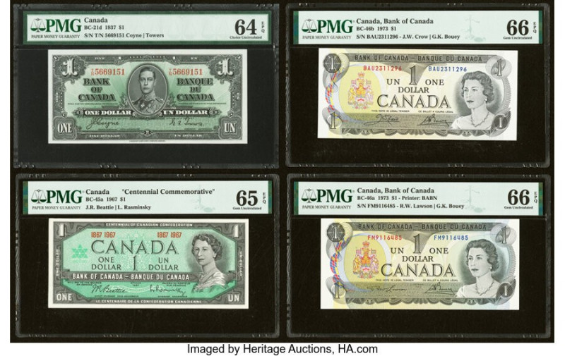 Canada Bank of Canada Group Lot of 7 Examples PMG Superb Gem Unc 67 EPQ; Gem Unc...