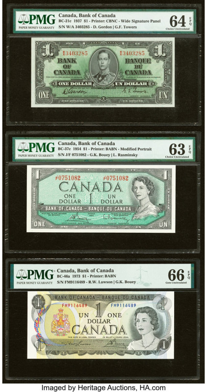 Canada Bank of Canada Group Lot of 6 Examples PMG Gem Uncirculated 66 EPQ (3); G...
