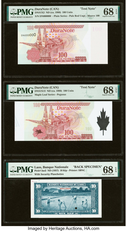 Canada DuraNote 100 Units NS (ca. 1980) Pick UNL Two Test Notes PMG Superb Gem U...