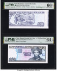 Misalignment Error/ATM Test Note Cuba Banco Central de Cuba 20 Pesos 2019; ND (2004-21) Pick 122n; 122 Two Examples PMG Gem Uncirculated 66 EPQ; Choic...