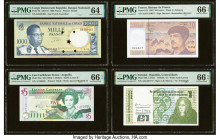 East Caribbean States, France, Mexico, Spain & More Group Lot of 7 Examples PMG Gem Uncirculated 66 EPQ (5); Choice Uncirculated 64; Choice Uncirculat...