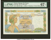 France Banque de France 500 Francs 1.10.1942 Pick 95b PMG Superb Gem Unc 67 EPQ. Great embossing is noted. 

HID09801242017

© 2022 Heritage Auctions ...