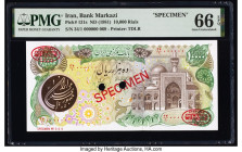 Iran Bank Markazi 10,000 Rials ND (1981) Pick 131s Specimen PMG Gem Uncirculated 66 EPQ. Two POCs. 

HID09801242017

© 2022 Heritage Auctions | All Ri...