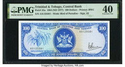 Trinidad & Tobago Central Bank of Trinidad and Tobago 100 Dollars 1964 (ND 1977) Pick 35a PMG Extremely Fine 40. Stains are noted on this example. 

H...