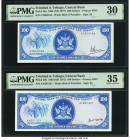Trinidad & Tobago Central Bank of Trinidad and Tobago 100 Dollars 1964 (ND 1977) Pick 35a; 35b Two Examples PMG Very Fine 30; Choice Very Fine 35. 

H...