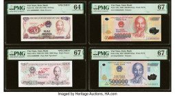 Vietnam State Bank of Viet Nam 20; 2000; 200,000; 500,000 Dong 1985; 1988; 2006; 2010 Pick 94s; 107s2; 123a; 124g Four Examples PMG Superb Gem Unc 67 ...