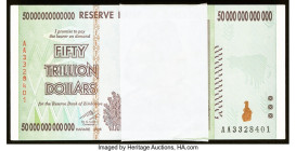 Zimbabwe Reserve Bank of Zimbabwe 50 Trillion Dollars 2008 Pick 90 One Hundred Examples Crisp Uncirculated. 

HID09801242017

© 2022 Heritage Auctions...