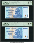 Zimbabwe Reserve Bank of Zimbabwe 100 Trillion Dollars 2008 Pick 91 Two Consecutive Examples PMG Superb Gem Unc 67 EPQ (2). 

HID09801242017

© 2022 H...