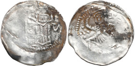 Medieval coins 
POLSKA / POLAND / POLEN / SCHLESIEN

Bolesław I Wysoki (1163-1201). Denar, Wroclaw 

Aw.: Biskup z biblią i krzyżemRw.: Rycerz wa...