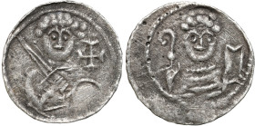 Medieval coins 
POLSKA / POLAND / POLEN / SCHLESIEN

Władysław II Wygnaniec (1138-1146). Denar - Książę / Biskup 

Aw.: Książę z mieczemRw.: Bisk...