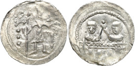 Medieval coins 
POLSKA / POLAND / POLEN / SCHLESIEN

Bolesław IV Kędzierzawy (1146-1173). Denar 

Aw.: Rycerz z tarczą i proporcem.Rw.: Dwaj ksią...