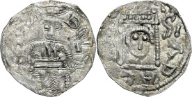 Medieval coins 
POLSKA / POLAND / POLEN / SCHLESIEN

Bolesław IV Kędzierzawy (1146-1173). Denar 

Aw.: Książę z mieczem trzymanym poziomo siedząc...