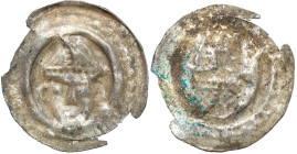 Medieval coins 
POLSKA / POLAND / POLEN / SCHLESIEN

Brakteat guziczkowy II poł. XIII w.,, Pomorze zachodnie? – Głowa Biskupa - RARE 

Aw.: Głowa...