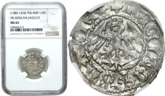 Medieval coins 
POLSKA / POLAND / POLEN / SCHLESIEN

Władysław Jagiełło (1386–1434). Half Grosz (Groschen) (1/2 groschen) koronny, Krakow / Cracow ...