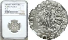 Medieval coins 
POLSKA / POLAND / POLEN / SCHLESIEN

Władysław Jagiełło (1386-1434). Half Grosz (Groschen) (1/2 groschen) koronny, Krakow / Cracow ...
