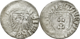 Medieval coins 
POLSKA / POLAND / POLEN / SCHLESIEN

Kazimierz IV Jagiellończyk (1446-1492). Szelag (Schilling), Danzig 

Aw.: Tarcza z ukoronowa...