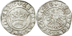 Medieval coins 
POLSKA / POLAND / POLEN / SCHLESIEN

Silesia, Ludwik Jagiellończyk (1516–1526). Half Grosz (Groschen) (1/2 groschen) 1526, Świdnica...