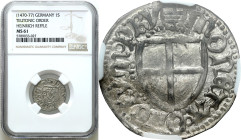 Teutonic Order
Teutonic Order

Zakon Krzyżacki, Henryk Reffle von Richtenberg (1470-1477). Szelag (Schilling) NGC MS61 – BEAUTIFUL 

Aw: Tarcza W...