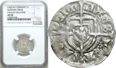 Teutonic Order
Teutonic Order

Zakon Krzyżacki. Paweł I Bellitzer (1422-1441). Szelag (Schilling) NGC AU58 

Moneta z blaskiem menniczym, minimal...