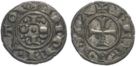 Ferrara, Repubblica a nome di Federico II (sec. XII), Ferrarino, MIR-215 Bell-1 Mi mm 14 g 0,43 è la prima moneta battuta a Ferrara, SPL
