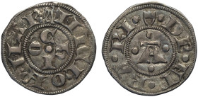 Ferrara, Nicolò II d'Este (1361-1388), Marchesano grosso, Rara MIR-218 Bell-1a (questo esemplare illustrato) Ag mm 18 g 1,12 BB-SPL