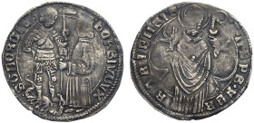 Ferrara, Borso d'Este col titolo di Duca (1452-1471), Grosso, RRR MIR-244 Bell-6a (questo esemplare illustrato) Ag mm 19 g 1,23 MB-BB