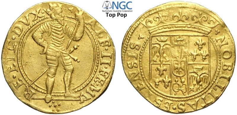 Ferrara, Alfonso II d'Este (1559-1597), Ongaro, Rara Fr-273 Bell-27b (questo ese...