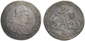 Ferrara, Paolo V (1605-1621), Scudo d'argento 1619, RR Munt-207 Ag mm 44 g 31,36 bella patina, BB