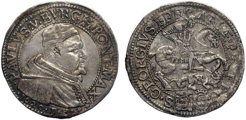 Ferrara, Paolo V (1605-1621), Testone 1620-FR, RR Munt-214 Ag mm 31 g 9,50 ex Ra...
