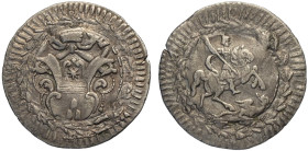 Ferrara, Clemente XI (1700-1721), Grossetto Scempio da 13 Quattrini con legende obliterate, RRR Munt-243 Mi mm 20 g 1,23 buon BB