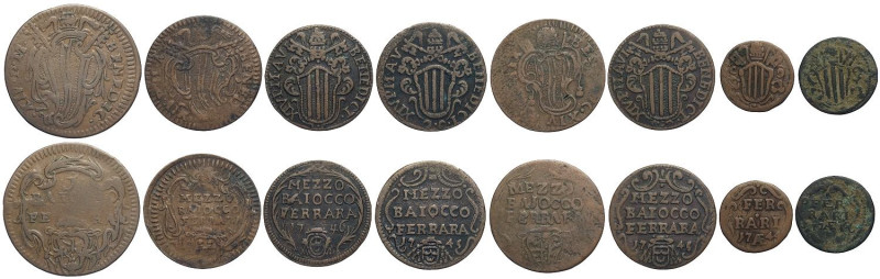 Ferrara, Lotto di 8 monete in rame da catalogare