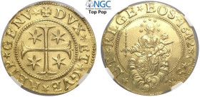 Genova, Repubblica (1528-1797), 5 Doppie 1642-CSes, RRR Au mm 40 g 33,36 una moneta eccezionale come appena coniata, metallo fresco e lucente, probabi...