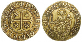 Genova, Repubblica (1528-1797), 5 Doppie 1643-CSes, RRR Au mm 40 g 33,15 ex collezione Pesce, alcuni colpetti e segnetti al bordo, BB+