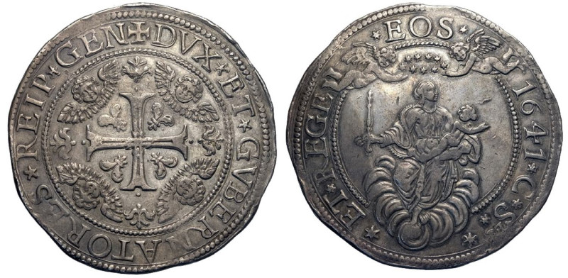 Genova, Repubblica (1528-1797), Scudo e Mezzo 1641-CS, RRR MIR-291/1 Lun-272 Ag ...