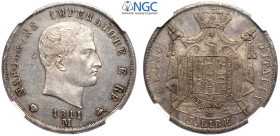 Milano, Napoleone I Re d'Italia (1805-1814), 5 Lire 1811, Ag mm 37 in Slab NGC MS63 (cert. 5786590011)