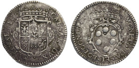 Modena, Cesare d'Este con Virginia Dè Medici (1598-1615), 6 Bolognini, RR MIR-712 Ag mm 27 g 2,78 tipologia rarissima che non riporta il nome della mo...