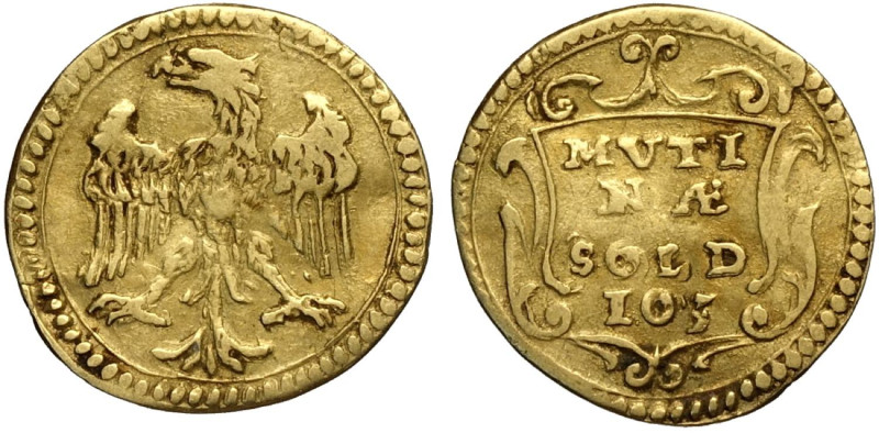 Modena, Francesco I d'Este (1629-1658), Scudino d'oro da 103 Soldi, Rara MIR-751...
