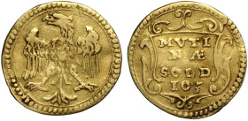 Modena, Francesco I d'Este (1629-1658), Scudino d'oro da 103 Soldi, Rara MIR-751 Au mm 16 g 1,09 BB