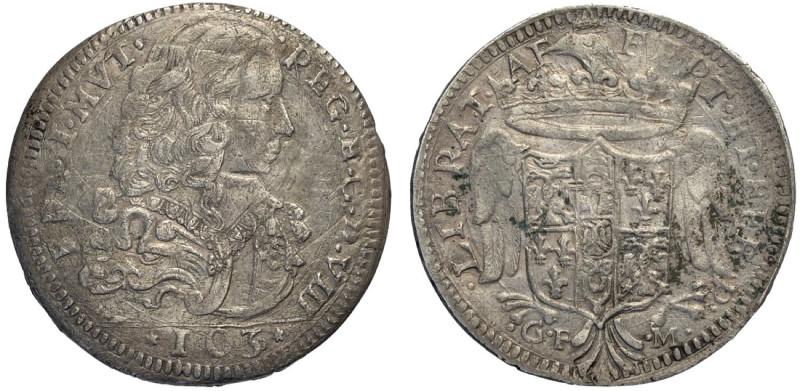 Modena, Francesco I d'Este (1629-1658), Scudo da 103 Soldi, RR MIR-762 Ag mm 43 ...