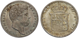 Napoli, Ferdinando II di Borbone (1830-1859), Tarì da 20 Grana 1852, Rara Ag mm 21,5 SPL-FDC