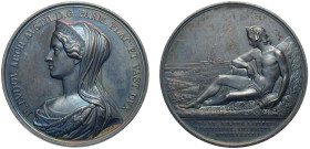 Parma, Maria Luigia d'Austria (1814-1847), medaglia a ricordo della costruzione del ponte sul torrente Stirone 1843, opus C. Voigt/D.Bentelli, RR Br m...
