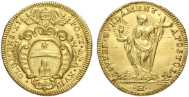 Roma, Clemente XI (1700-1721), Scudo d'oro anno XVIII, RR Munt-25 Au mm 20 g 3,34 conservazione eccezionale, FDC