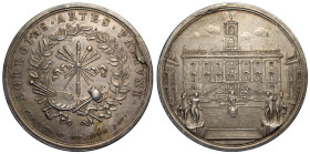 Roma, Benedetto XIV (1740-1758), medaglia premio accademia di San Luca, opus O. Hamerani, RRR Ag mm 58 g 110,65 graffietti al bordo, SPL